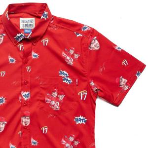 RSVLTS Shohei Ohtani KUNUFLEX Short Sleeve Shirt in Red — front view