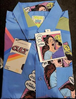 RSVLTS The Spano KUNUFLEX Short Sleeve Shirt in Blue — front view