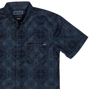 RSVLTS Cult Album KUNUFLEX Short Sleeve Shirt in Black — front view