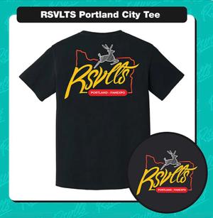 RSVLTS RSVLTS Portland City Crewneck Tee in Black — front view