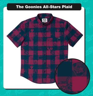 RSVLTS The Goonies All-Star Plaid KUNUFLEX Short Sleeve Shirt in Red — front view