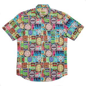 RSVLTS Tiki Turtles KUNUFLEX Short Sleeve Shirt in Multicolor — front view