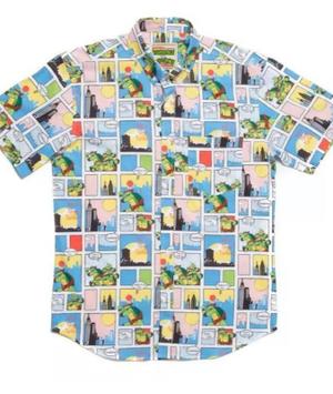 RSVLTS Turtle Power KUNUFLEX Short Sleeve Shirt in Multicolor — front view
