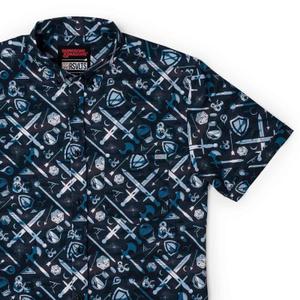 RSVLTS Combat Tactics KUNUFLEX Short Sleeve Shirt in Blue — front view