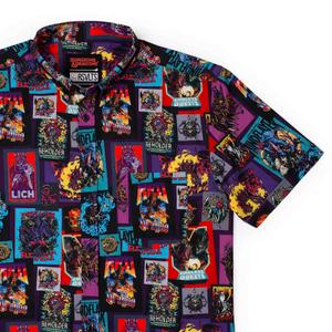 RSVLTS Monsters of the Quest KUNUFLEX Short Sleeve Shirt in Black — front view