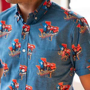 RSVLTS The Willie KUNUFLEX Short Sleeve Shirt in Blue — front view