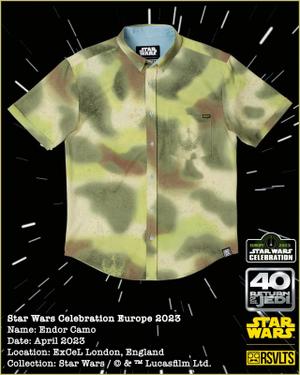 RSVLTS Endor Camo KUNUFLEX Short Sleeve Shirt in Green — front view