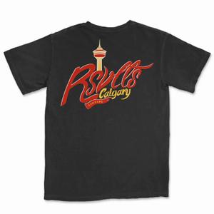 RSVLTS RSVLTS Calgary Expo 2023 Crewneck Tee in Black — front view