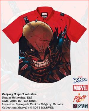 RSVLTS Wolverine, Eh? KUNUFLEX Short Sleeve Shirt in Red — front view