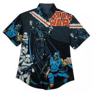 RSVLTS Space In-Vaders KUNUFLEX Short Sleeve Shirt in Gray — front view