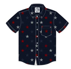 RSVLTS Hubble (Multi-Star) retail exclusive colorway KUNUFLEX Short Sleeve Shirt in Blue — front view
