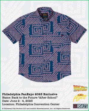 RSVLTS After School KUNUFLEX Short Sleeve Shirt in Blue — front view