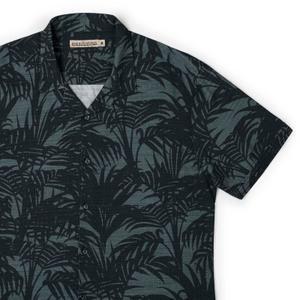 RSVLTS Island Breeze (After Dark) KUNUFLEX Short Sleeve Shirt in Black — front view