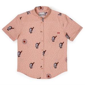 RSVLTS Lennon’s Warriors KUNUFLEX Short Sleeve Shirt in Red — front view