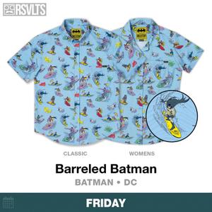 RSVLTS Barreled Batman Women's KUNUFLEX Short Sleeve Shirt in Blue — front view