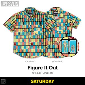 RSVLTS Figure It Out Women's KUNUFLEX Short Sleeve Shirt in Multicolor — front view