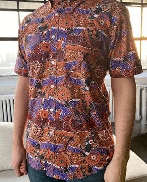 RSVLTS Good On Ya KUNUFLEX Short Sleeve Shirt in Orange — front view