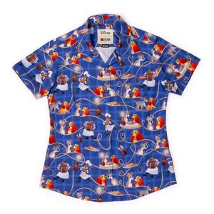 RSVLTS Belle Notte KUNUFLEX Short Sleeve Shirt in Blue — front view