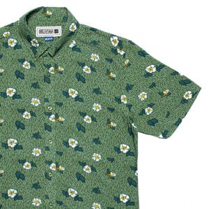 RSVLTS Wild Roses Light Green KUNUFLEX Short Sleeve Shirt — front view