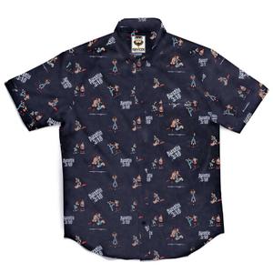 RSVLTS Stone Cold KUNUFLEX Short Sleeve Shirt in Black — front view