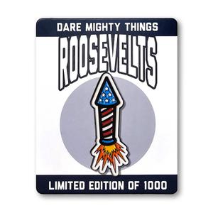 RSVLTS Grills Chills & Bills Rocket Enamel Pin — front view