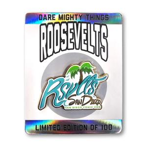 RSVLTS RSVLTS San Diego Comic Con Enamel Pin in Teal — front view