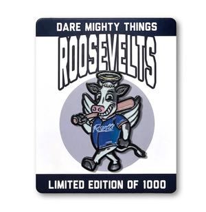 RSVLTS Holy Cow! (RSVLTS) Enamel Pin in Blue — front view