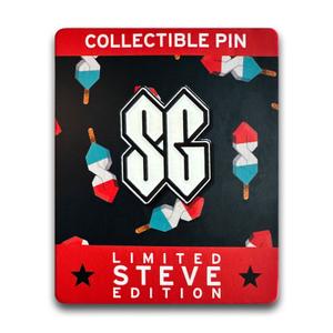 RSVLTS Stephen Gebhardt Initials Enamel Pin in White — front view