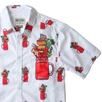 RSVLTS Sunday Bloody Funday White KUNUFLEX Short Sleeve Shirt — front view
