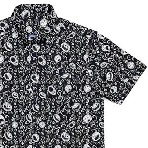 RSVLTS Pumpkin Patch (colorway) KUNUFLEX Short Sleeve Shirt in Black — front view