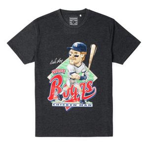 RSVLTS The Chicken Man Crewneck Tee in Black — front view