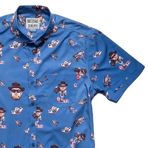 RSVLTS Max Muncy That Funky Muncy KUNUFLEX Short Sleeve Shirt in Blue — front view