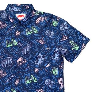 RSVLTS 10,000 Dollar Bounty KUNUFLEX Short Sleeve Shirt in Dark Blue — front view