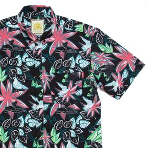 RSVLTS Tom Ace $25K Albino Pigeon KUNUFLEX Short Sleeve Shirt in Black — front view