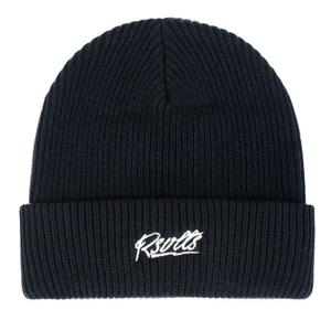 RSVLTS Classic Knitted Black Beanie Beanie in Black — front view