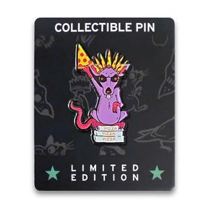 RSVLTS Hey, I'm Creepin' Here (Pizza Rat) Enamel Pin in Multicolor — front view