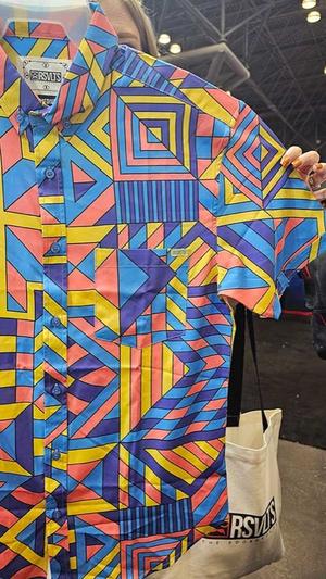RSVLTS Kaleidoscope Prototype KUNUFLEX Short Sleeve Shirt — front view