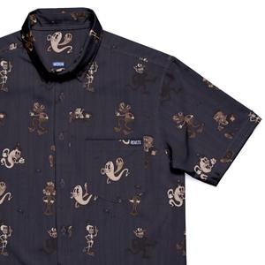 RSVLTS Sepia KUNUFLEX Short Sleeve Shirt in Gray — front view