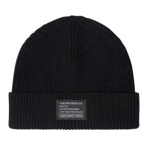 RSVLTS Merino Wool Black Beanie Beanie in Black — front view