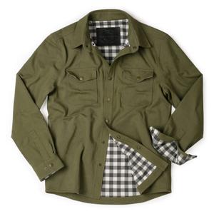 RSVLTS Olive Heavy-Duty Shirt Jacket in Green — front view