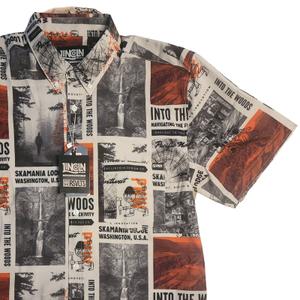 RSVLTS Into the Woods B KUNUFLEX Short Sleeve Shirt in Brown/Tan — front view