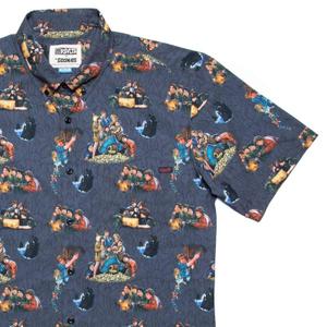 RSVLTS Goonies Montage KUNUFLEX Short Sleeve Shirt in Gray — front view