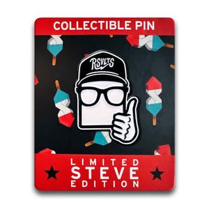 RSVLTS Stephen Gebhardt Thumbs Up Enamel Pin — front view
