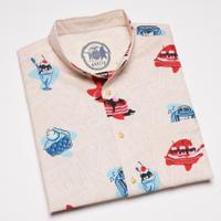 RSVLTS Red, White, and Blue Plate Special KUNUFLEX Short Sleeve Shirt in White — detail 14