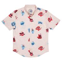 RSVLTS Red, White, and Blue Plate Special KUNUFLEX Short Sleeve Shirt in White — detail 8