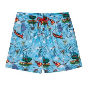RSVLTS Summer Shenanigans Hybrid Shorts in Blue — front view