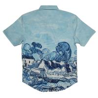 RSVLTS Landscape With Houses KUNUFLEX Short Sleeve Shirt in Blue — detail 5