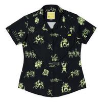 RSVLTS Ogre Fight Women's KUNUFLEX Short Sleeve Shirt in Black — front view