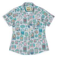 RSVLTS Mammal Metropolis Women's KUNUFLEX Short Sleeve Shirt in Gray — detail 7