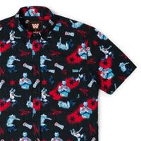 RSVLTS Best in the World KUNUFLEX Short Sleeve Shirt in Black — front view